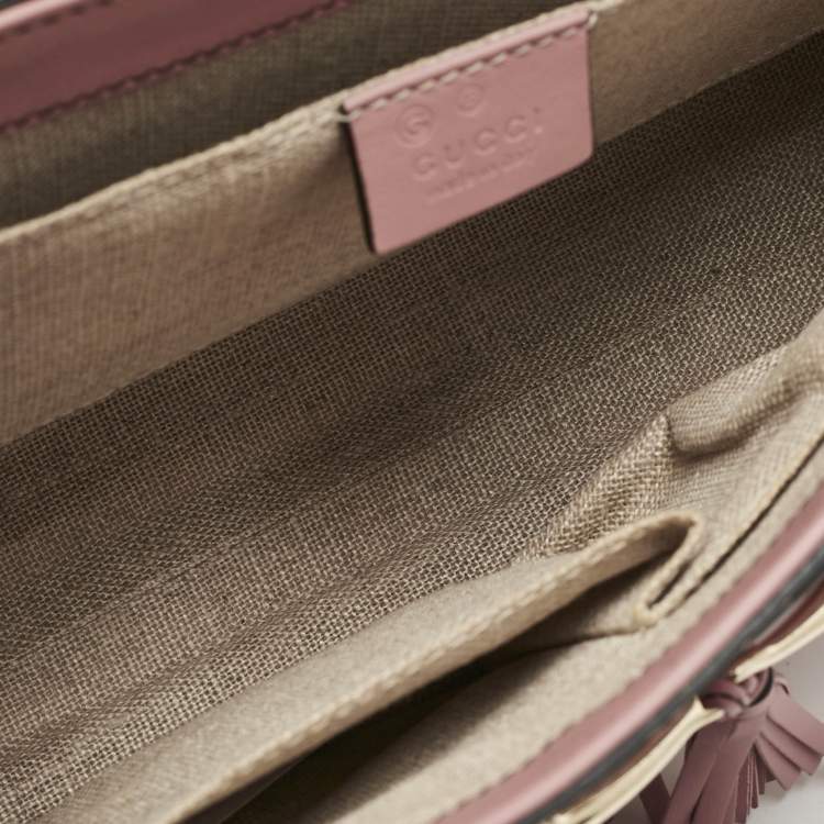 Pre Owned Gucci Pink Microguccissima Leather Medium Emily Chain Shoulder Bag