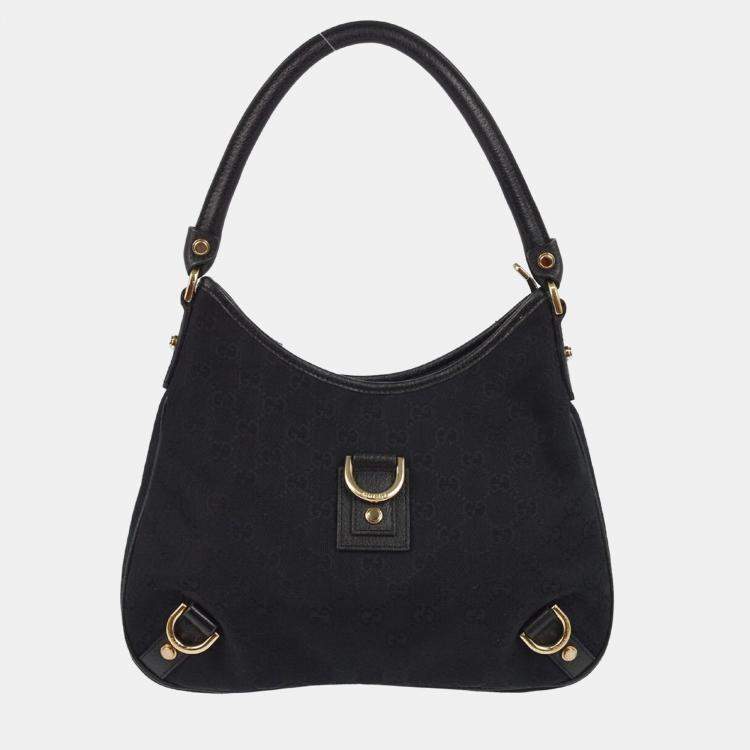 Pre Owned Gucci Black Abbey GG Handbag