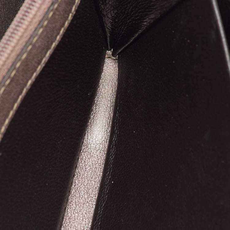 Pre Owned Gucci Metallic Guccissima Leather Long Zip Around Wallet