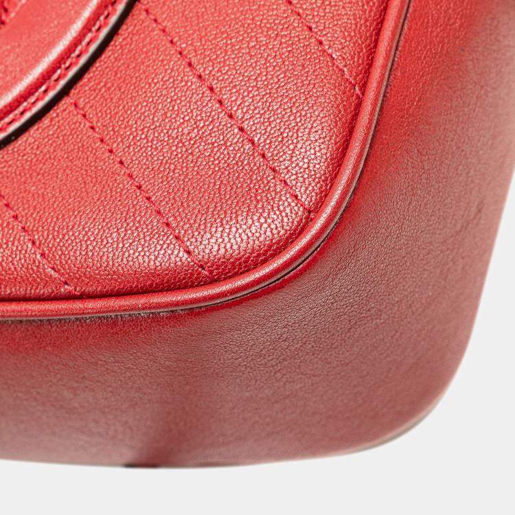 Pre Owned Gucci Red Small Leather Blondie Crossbody