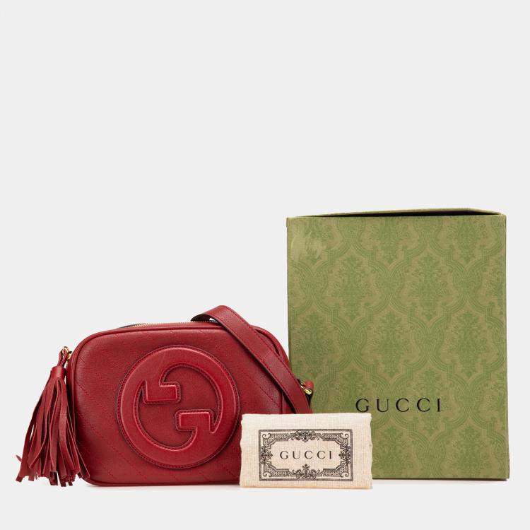 Pre Owned Gucci Red Small Leather Blondie Crossbody