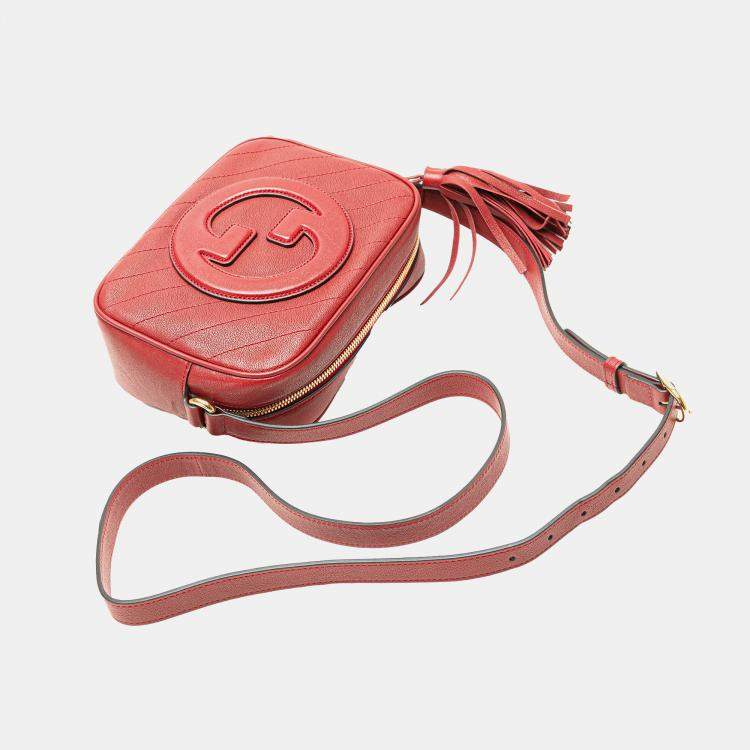 Pre Owned Gucci Red Small Leather Blondie Crossbody