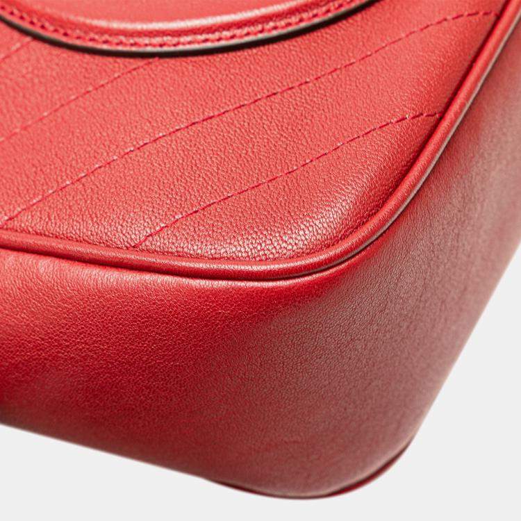 Pre Owned Gucci Red Small Leather Blondie Crossbody
