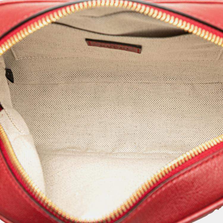 Pre Owned Gucci Red Small Leather Blondie Crossbody