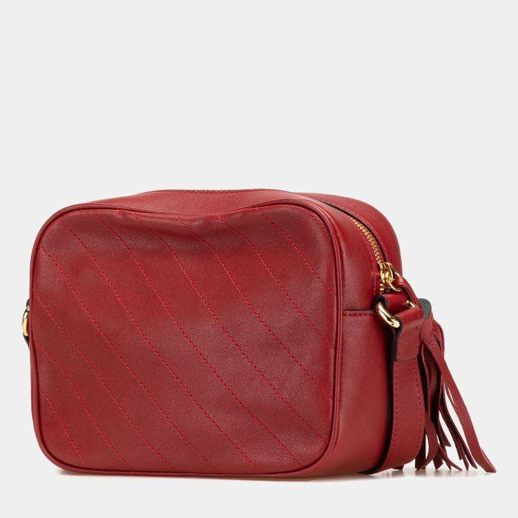 Pre Owned Gucci Red Small Leather Blondie Crossbody
