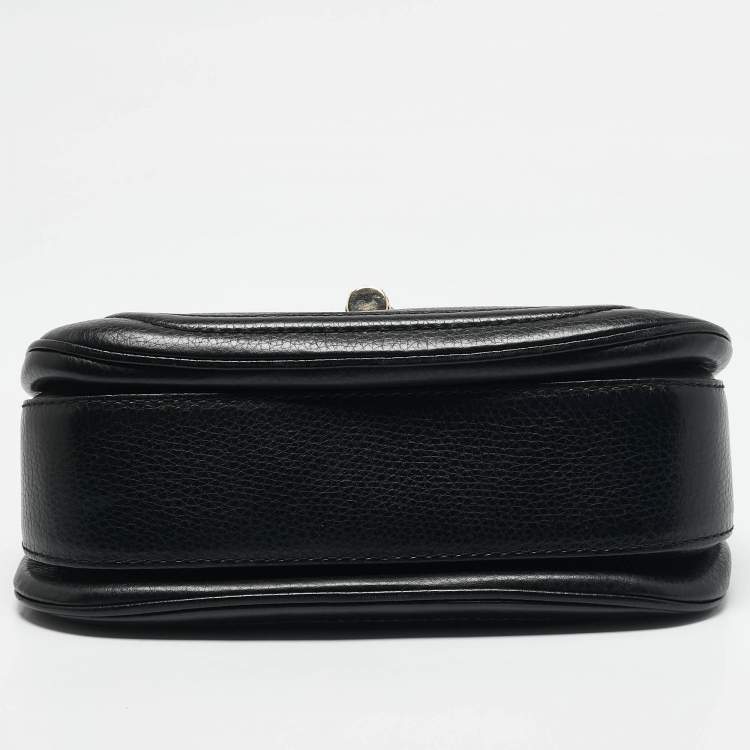 Pre Owned Gucci Black Leather Medium Tassel New Bamboo Top Handle Bag