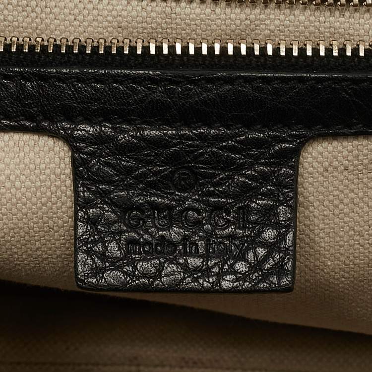 Pre Owned Gucci Black Leather Medium Tassel New Bamboo Top Handle Bag