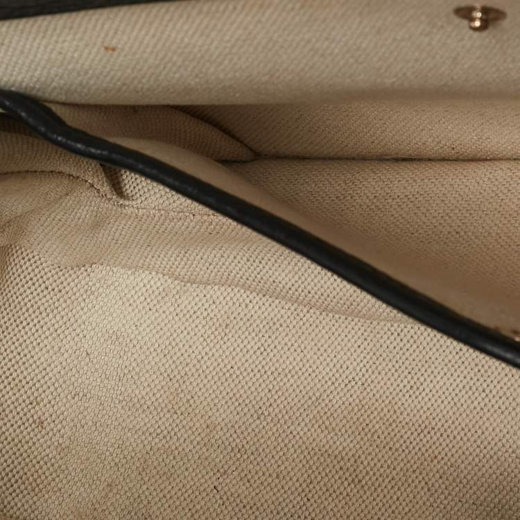 Pre Owned Gucci Black Leather Medium Tassel New Bamboo Top Handle Bag