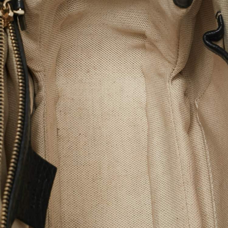 Pre Owned Gucci Black Leather Medium Tassel New Bamboo Top Handle Bag