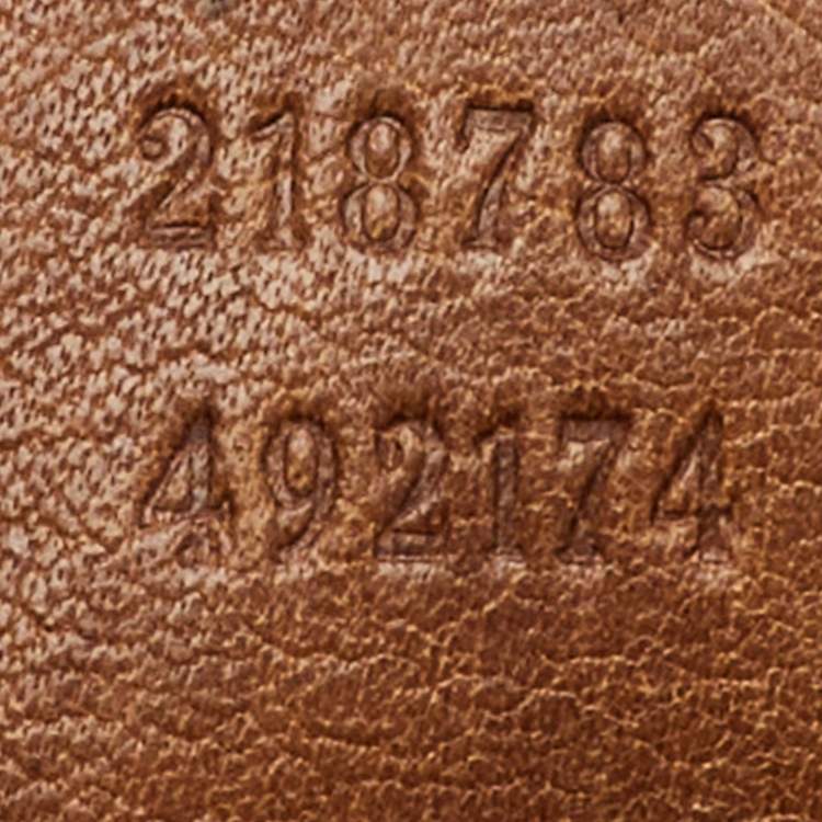 Pre Owned Gucci Brown Grained Leather Charlotte Whipstitch Hobo