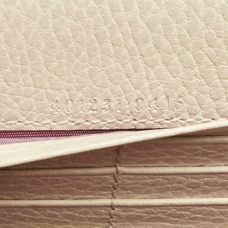 Pre Owned Gucci Off White Leather Dionysus Wallet on Chain