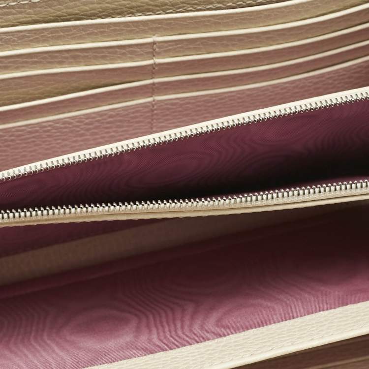 Pre Owned Gucci Off White Leather Dionysus Wallet on Chain