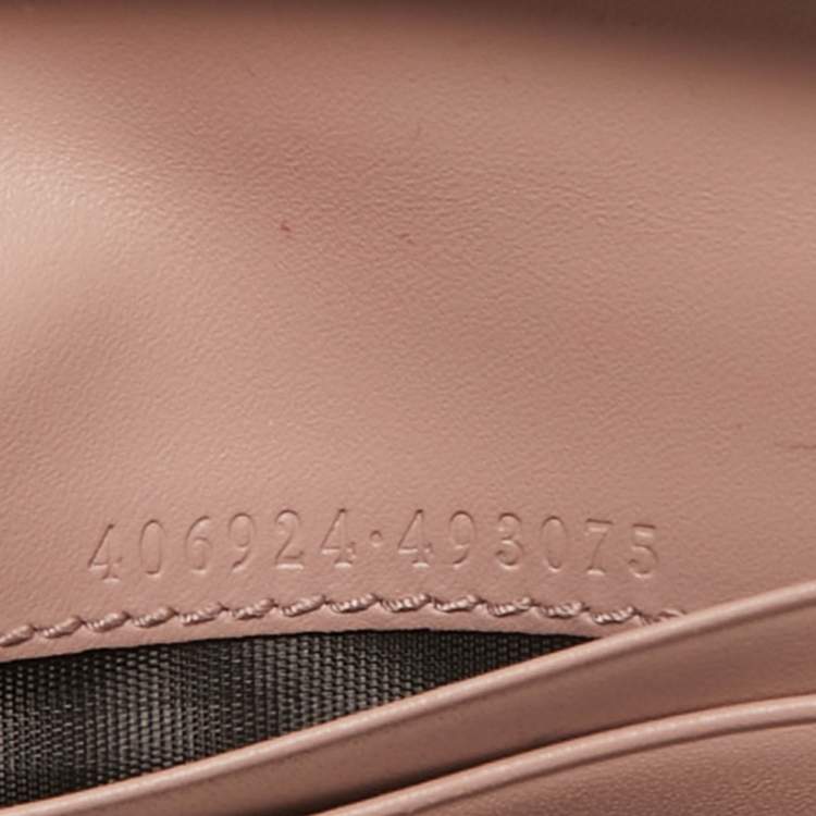 Pre Owned Gucci Blush Pink Microguccissima Leather Bow Card Case