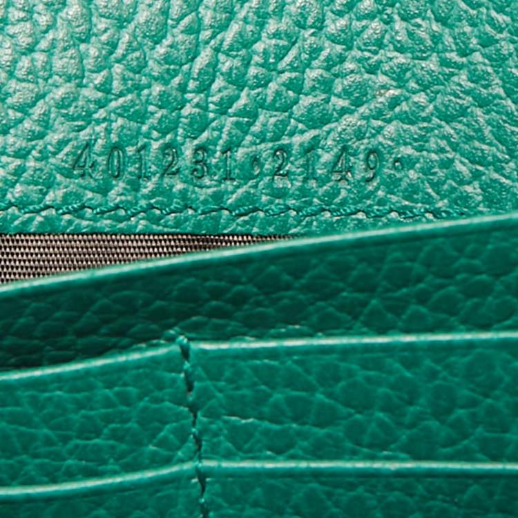Pre Owned Gucci Green Leather Dionysus Wallet on Chain