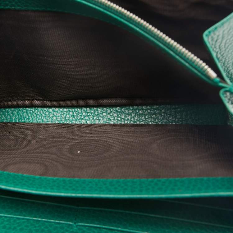Pre Owned Gucci Green Leather Dionysus Wallet on Chain