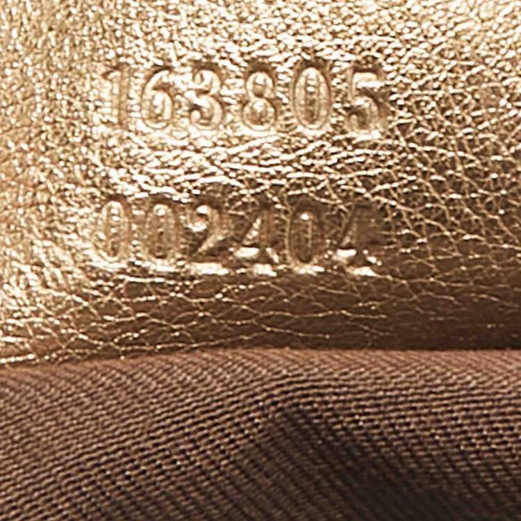 Pre Owned Gucci Bronze/Gold GG Fabric and Leather Princy Tote 