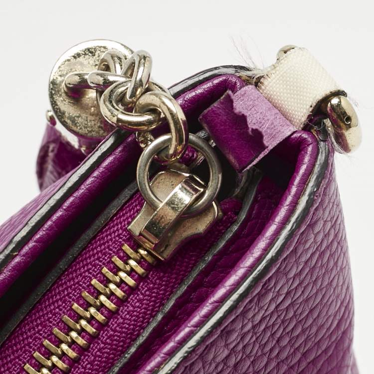 Pre Owned Gucci Fuchsia Pebbled Leather Soho Working Tote