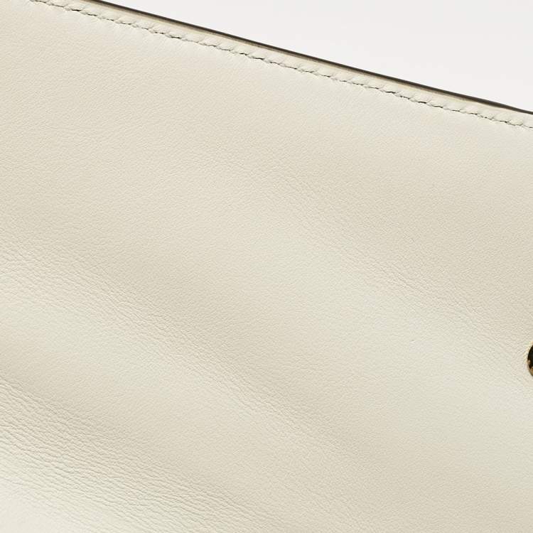 Pre Owned Gucci Black/White Watersnake Leather Small Web Chain Sylvie Shoulder Bag