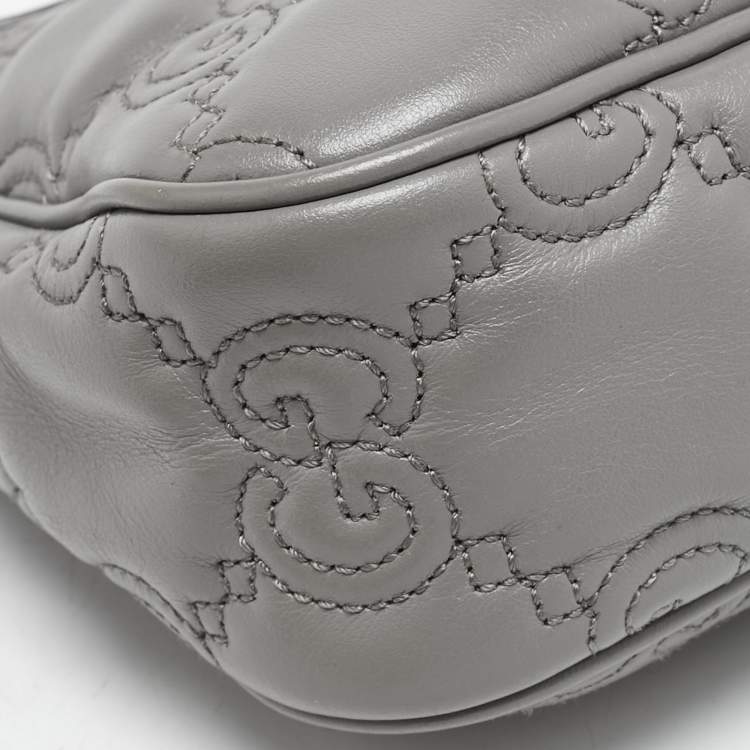 مملوكة مسبقًا Gucci Grey GG Matelasse Leather Small Shoulder Bag