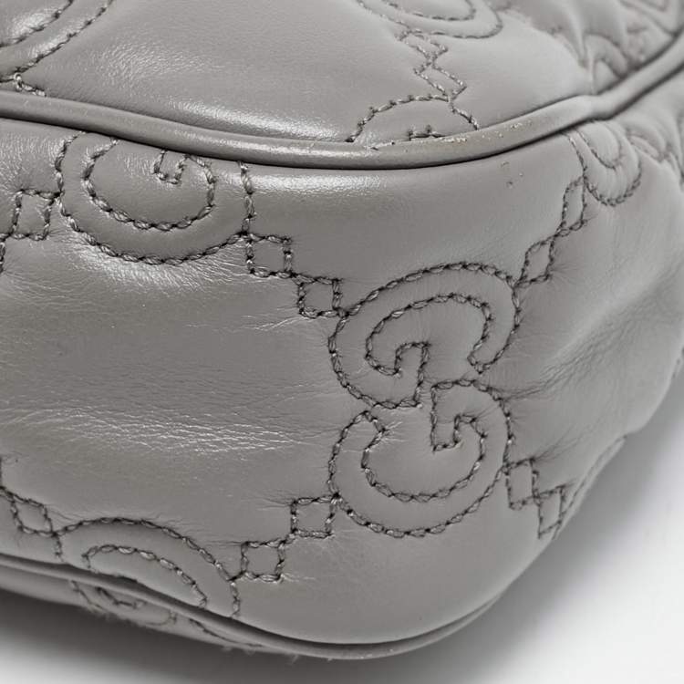 مملوكة مسبقًا Gucci Grey GG Matelasse Leather Small Shoulder Bag
