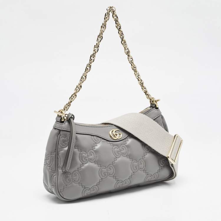 مملوكة مسبقًا Gucci Grey GG Matelasse Leather Small Shoulder Bag