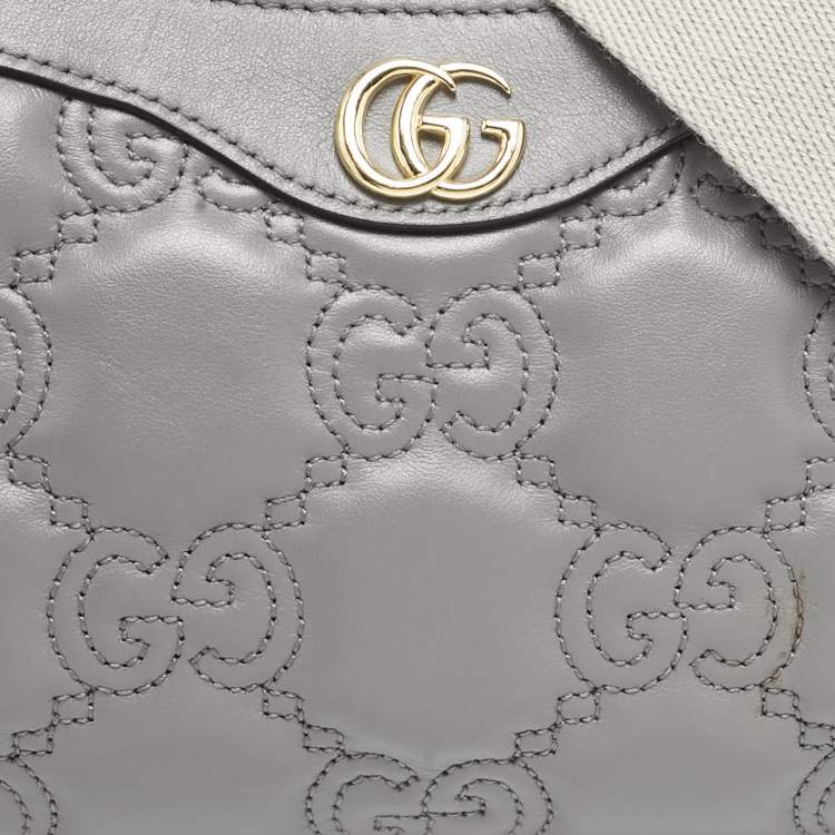 مملوكة مسبقًا Gucci Grey GG Matelasse Leather Small Shoulder Bag