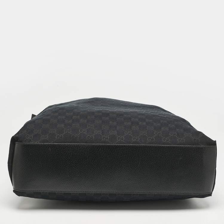 Pre Owned Gucci Black GG Canvas Vertical Tote