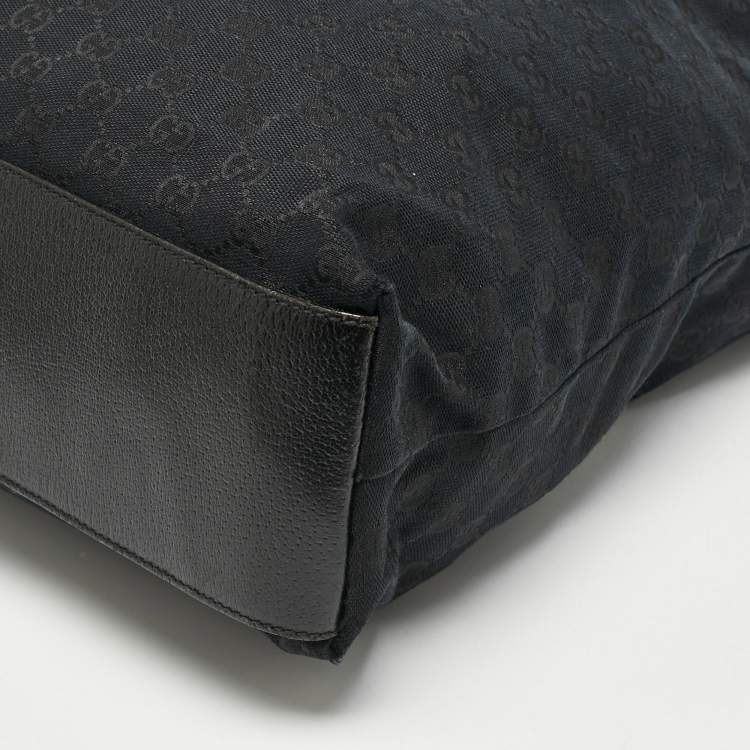 Pre Owned Gucci Black GG Canvas Vertical Tote