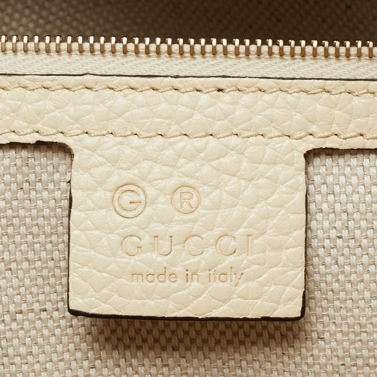 Pre Owned Gucci Cream Leather Medium Soho Chain Tote