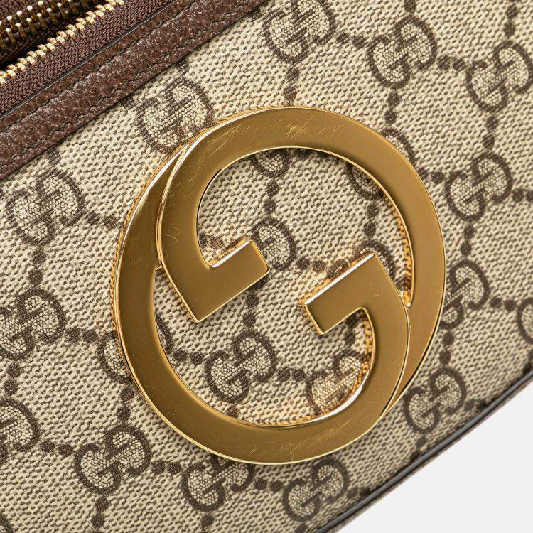 Pre Owned Gucci Brown Mini GG Supreme Blondie Belt Bag