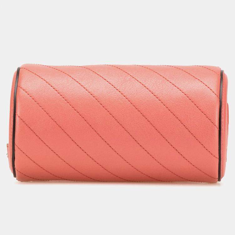 Pre Owned Gucci Pink Mini Leather Blondie Shoulder Bag