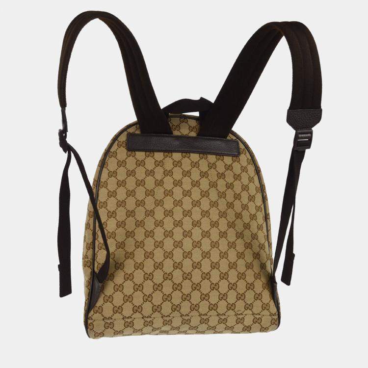 Pre Owned Gucci Beige GG Canvas Backpack