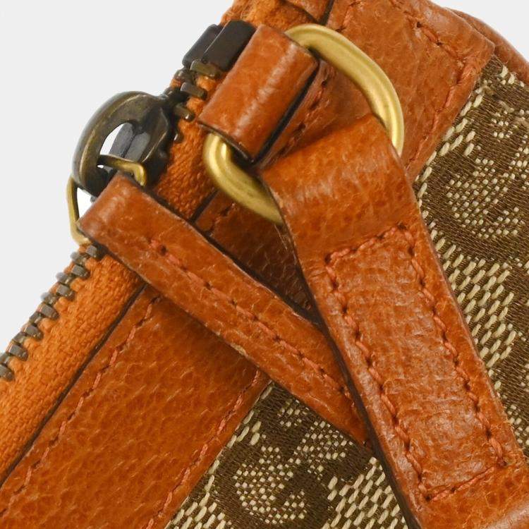 Pre Owned Gucci Brown Canvas Coin Case Wallet