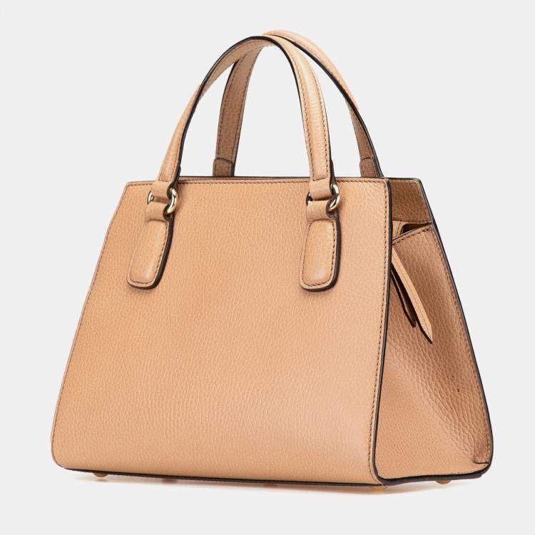 Pre Owned Gucci Brown Medium Leather Soho  Convertible Top Handle 