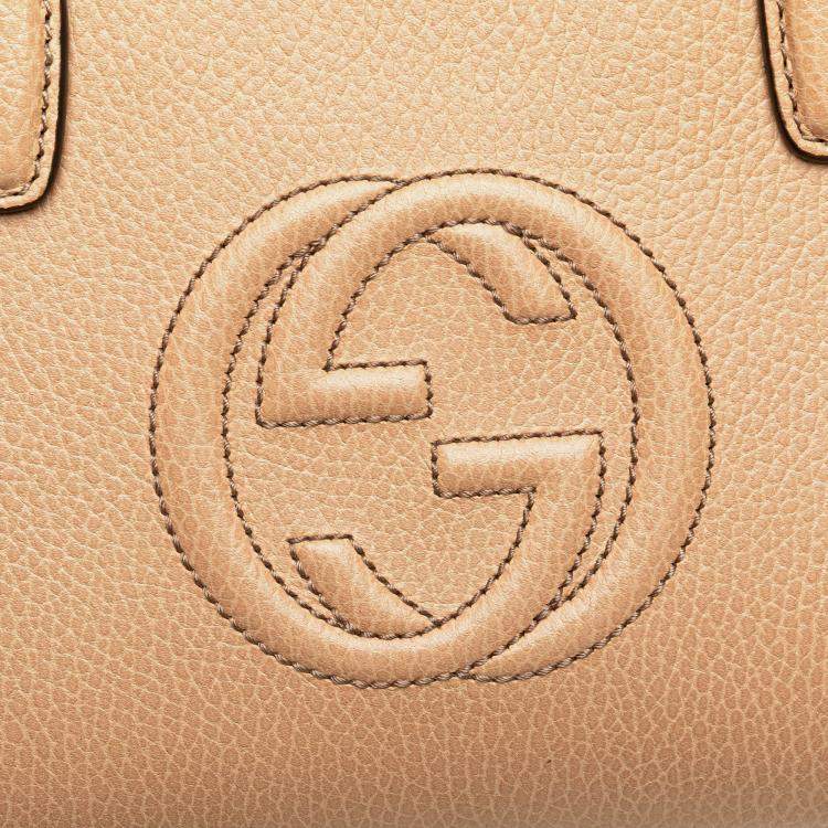 Pre Owned Gucci Brown Medium Leather Soho  Convertible Top Handle 