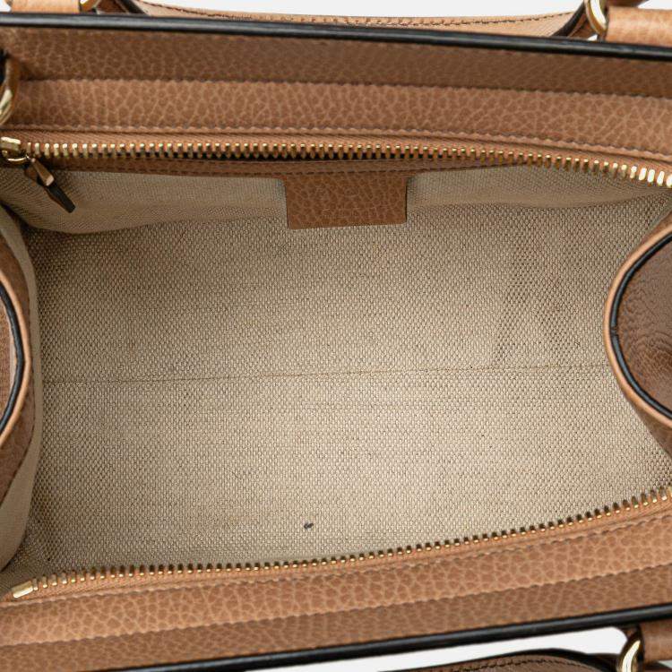 Pre Owned Gucci Brown Medium Leather Soho  Convertible Top Handle 