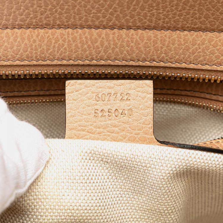 Pre Owned Gucci Brown Medium Leather Soho  Convertible Top Handle 