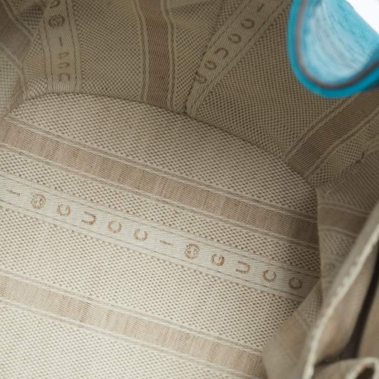 Pre Owned Gucci Deep Cobalt Bright Diamante Leather Drawstring Bucket Bag