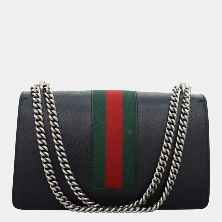 Pre Owned Gucci Black  Dionysus Web Medium Shoulder Bag