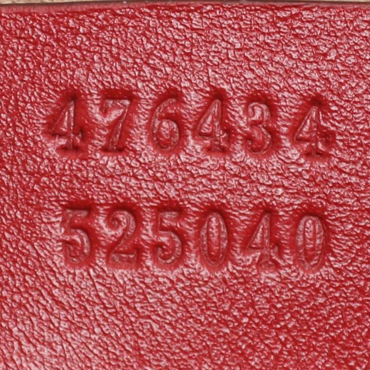 Pre Owned Gucci Red Matelassé Leather Mini GG Marmont Belt Bag