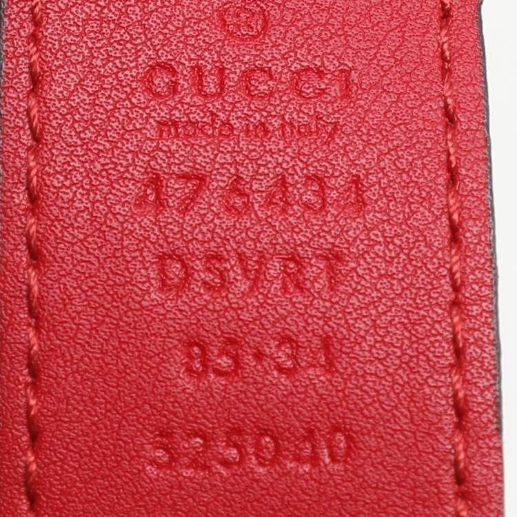 Pre Owned Gucci Red Matelassé Leather Mini GG Marmont Belt Bag