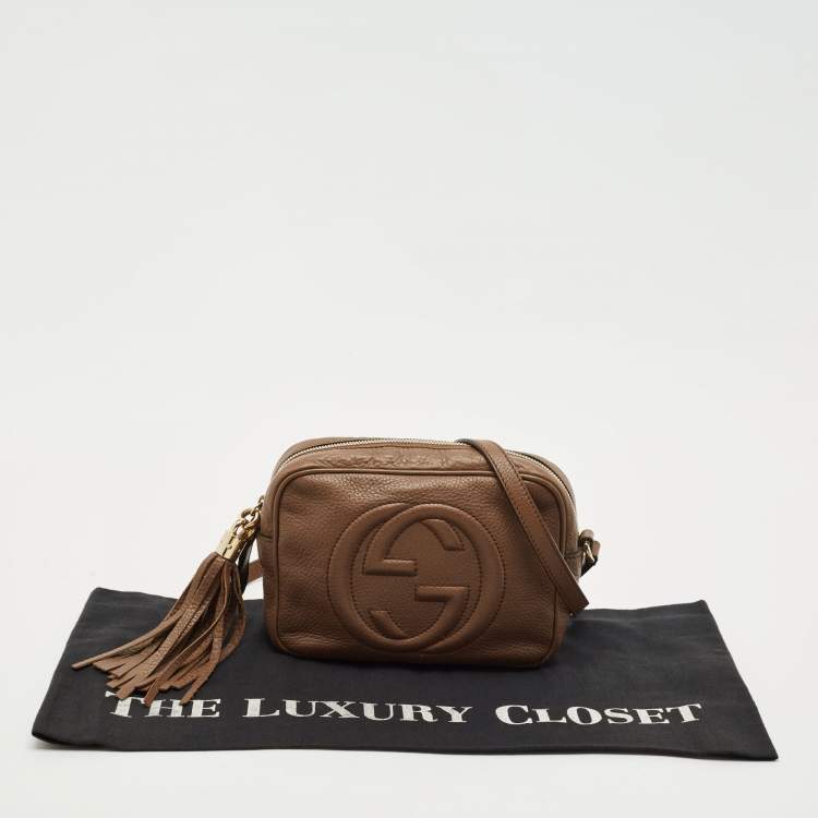 Pre Owned Gucci Brown Leather Small Soho Disco Crossbody Bag