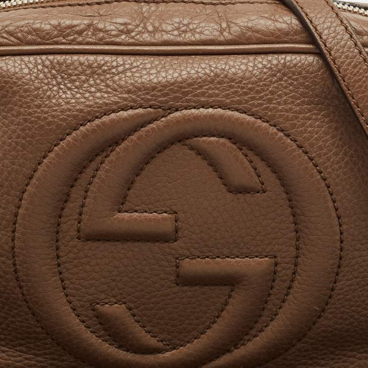 Pre Owned Gucci Brown Leather Small Soho Disco Crossbody Bag