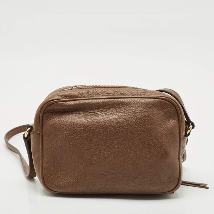 Pre Owned Gucci Brown Leather Small Soho Disco Crossbody Bag