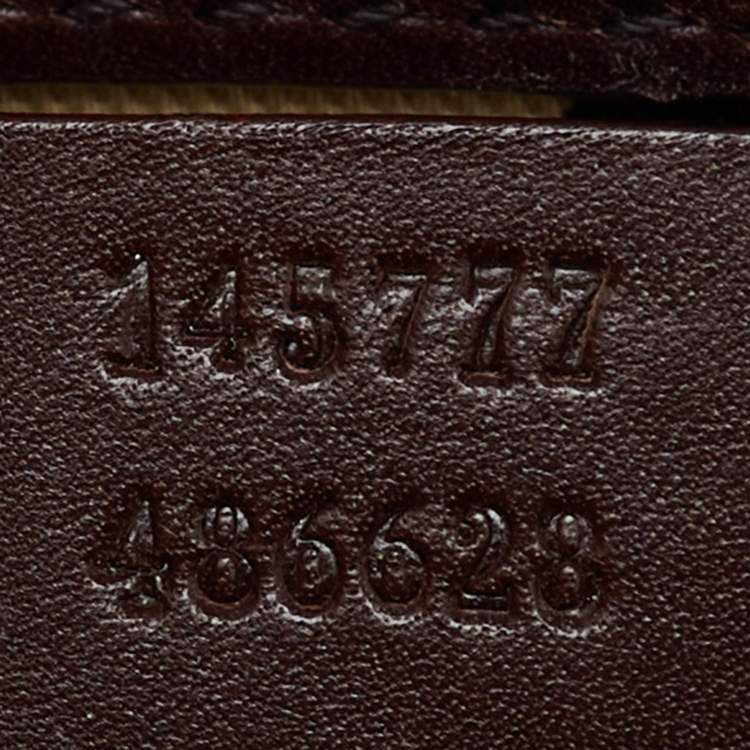 Pre Owned Gucci Dark Brown Guccissima Leather Large Punch Top Handle Tote