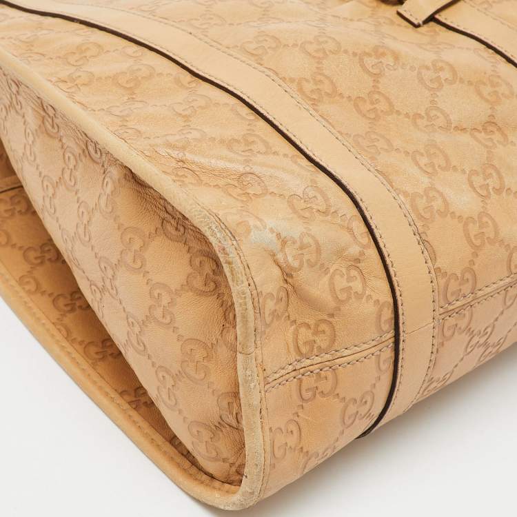Pre Owned Gucci Beige Guccissima Leather Bardot Joy Tote