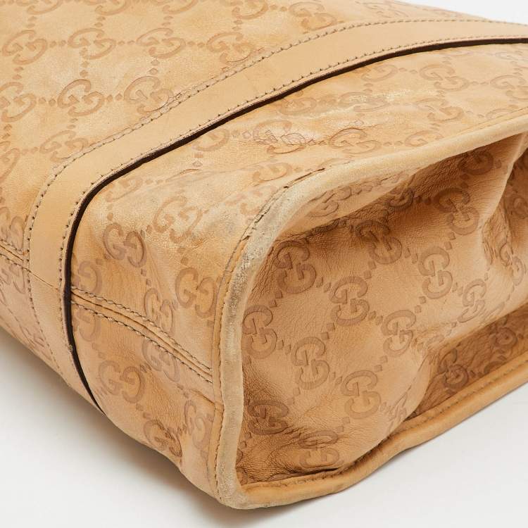 Pre Owned Gucci Beige Guccissima Leather Bardot Joy Tote