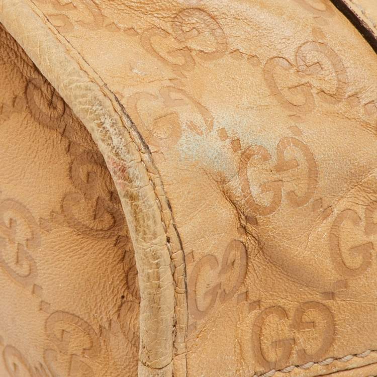 Pre Owned Gucci Beige Guccissima Leather Bardot Joy Tote