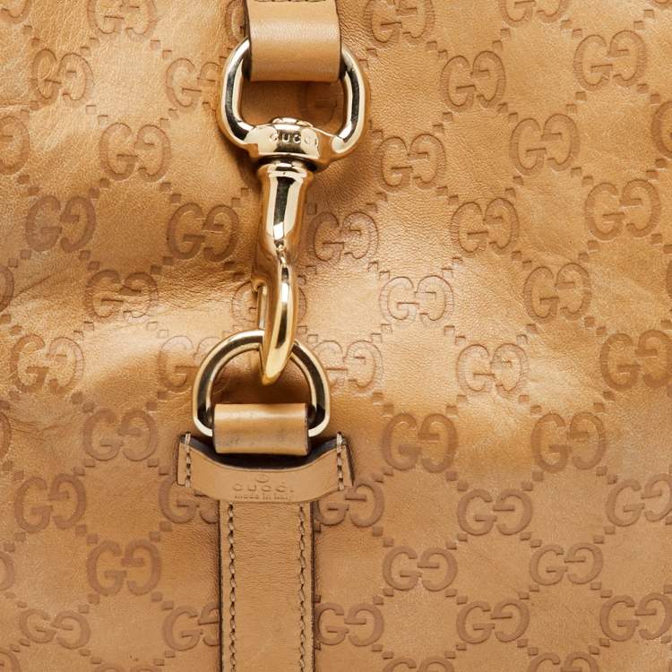 Pre Owned Gucci Beige Guccissima Leather Bardot Joy Tote