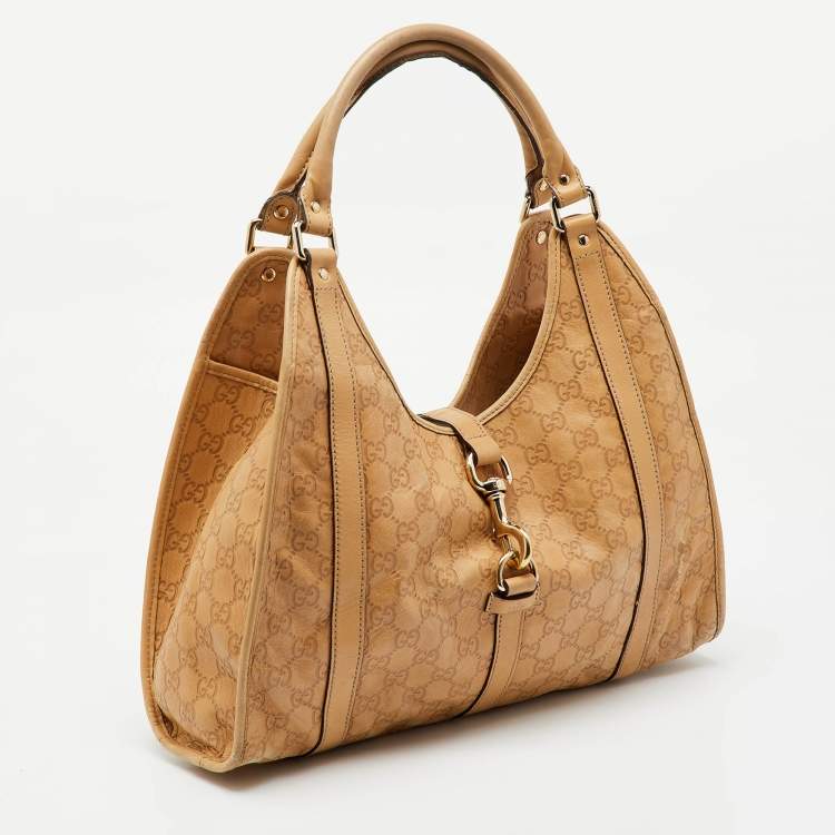 Pre Owned Gucci Beige Guccissima Leather Bardot Joy Tote